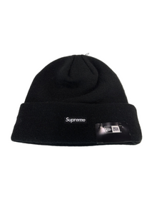 SUPREME X NEW ERA S LOGO BLACK BEANIE