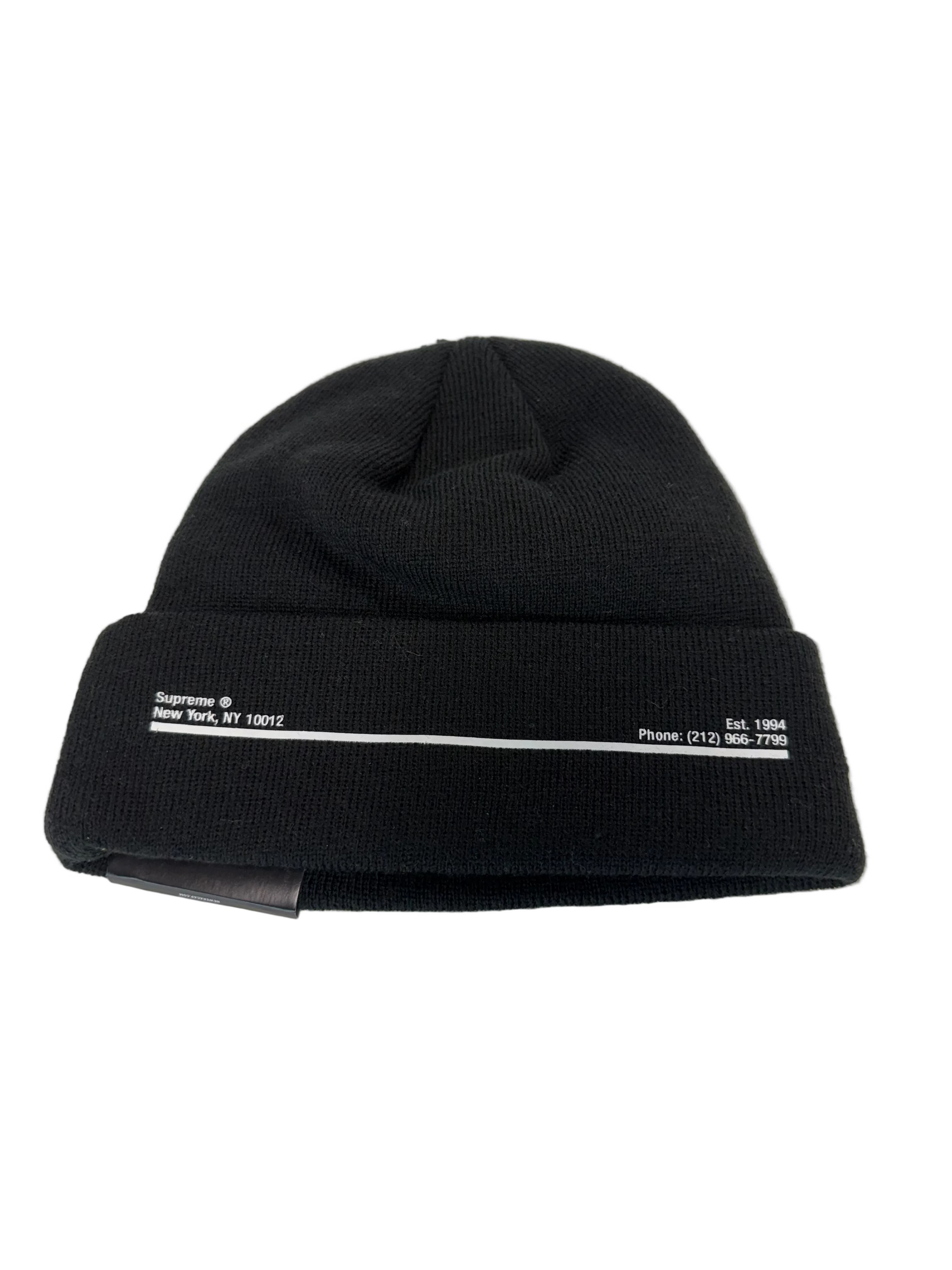 SUPREME X NEW ERA S LOGO BLACK BEANIE