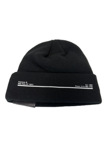 SUPREME X NEW ERA S LOGO BLACK BEANIE
