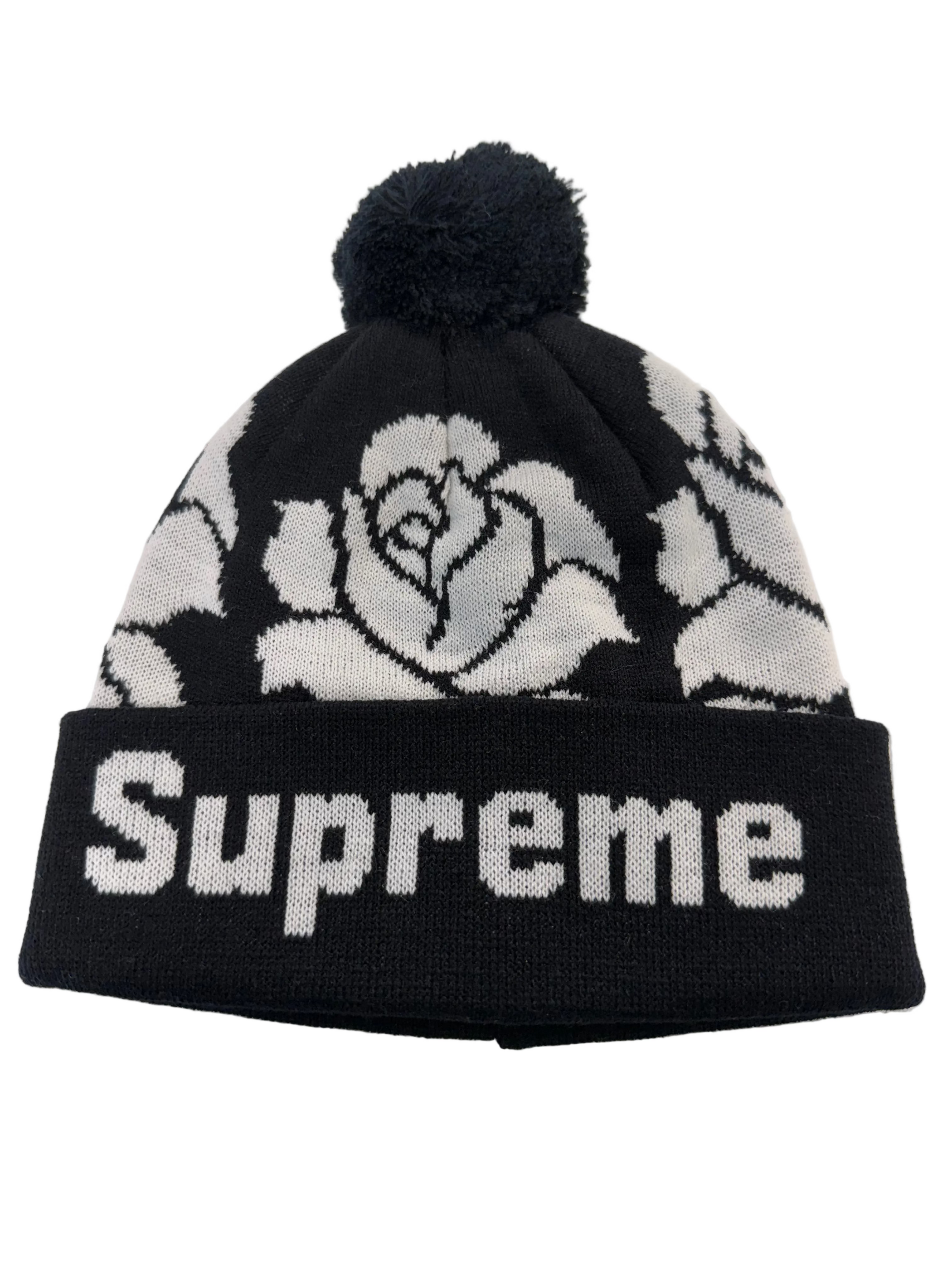 SUPREME ROSE BLACK BEANIE