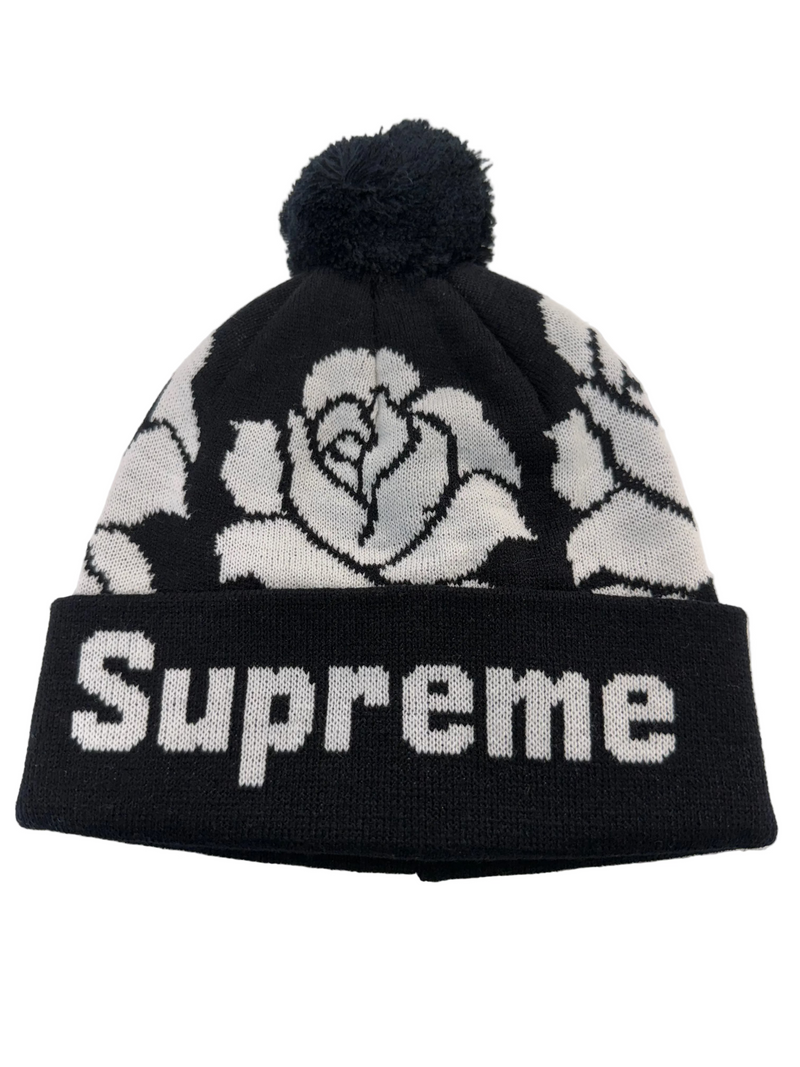 SUPREME ROSE BLACK BEANIE
