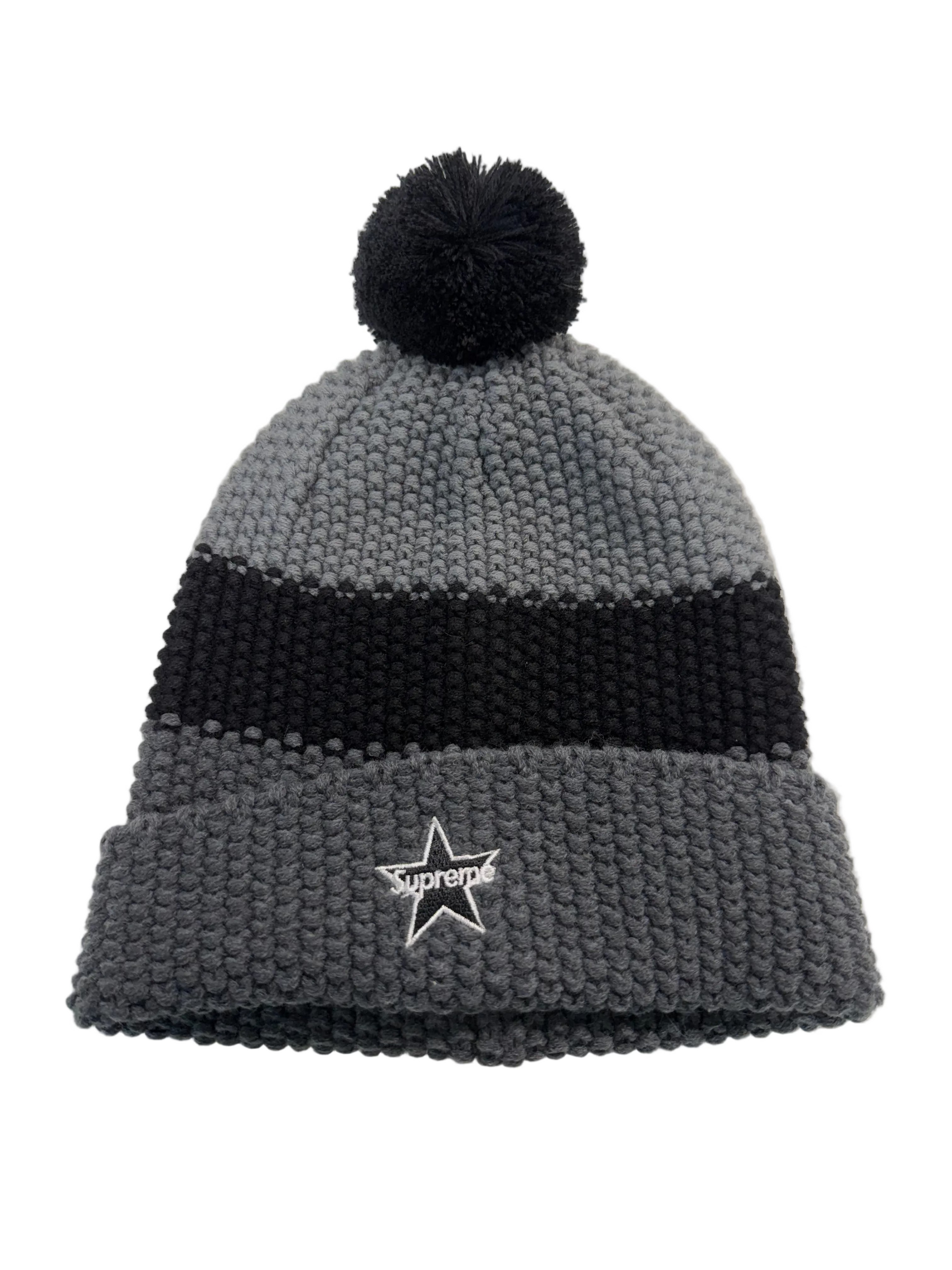 SUPREME ALPINE BLACK/GREY BEANIE