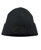 CHROME HEARTS CH EMBROIDERED LOGO BLACK BEANIE