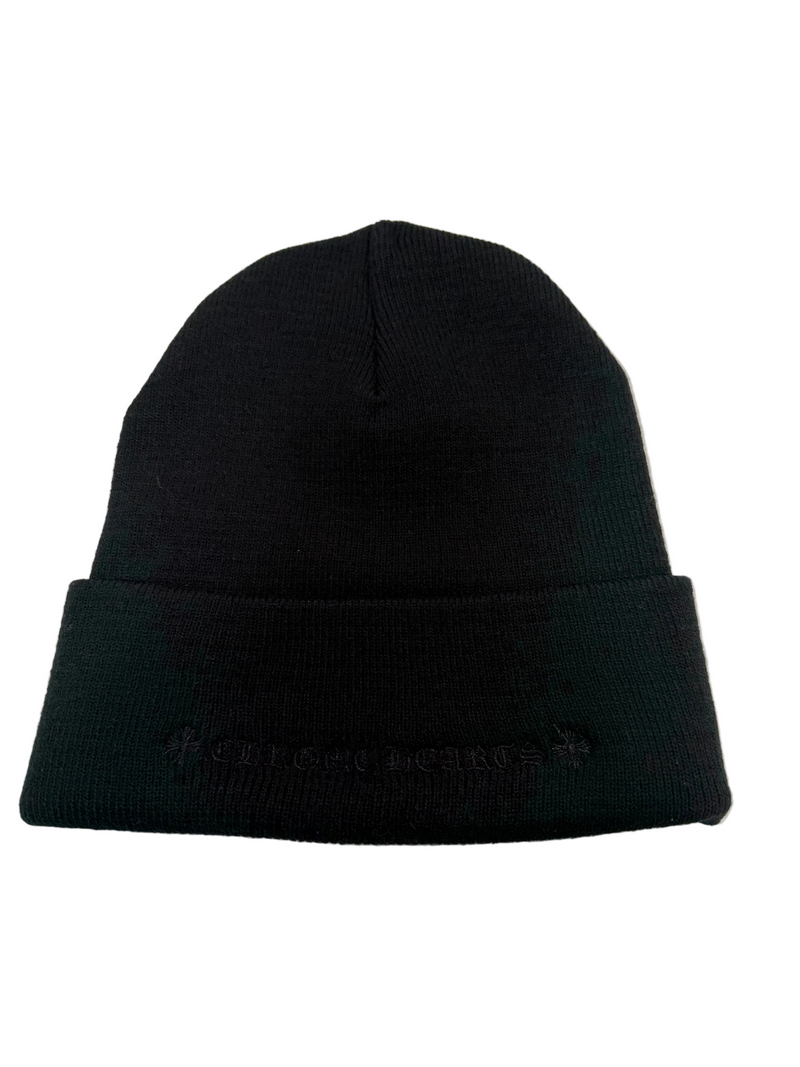 CHROME HEARTS CH EMBROIDERED LOGO BLACK BEANIE