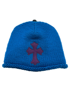 CHROME HEARTS CROSS PATCH KNIT BLUE BEANIE