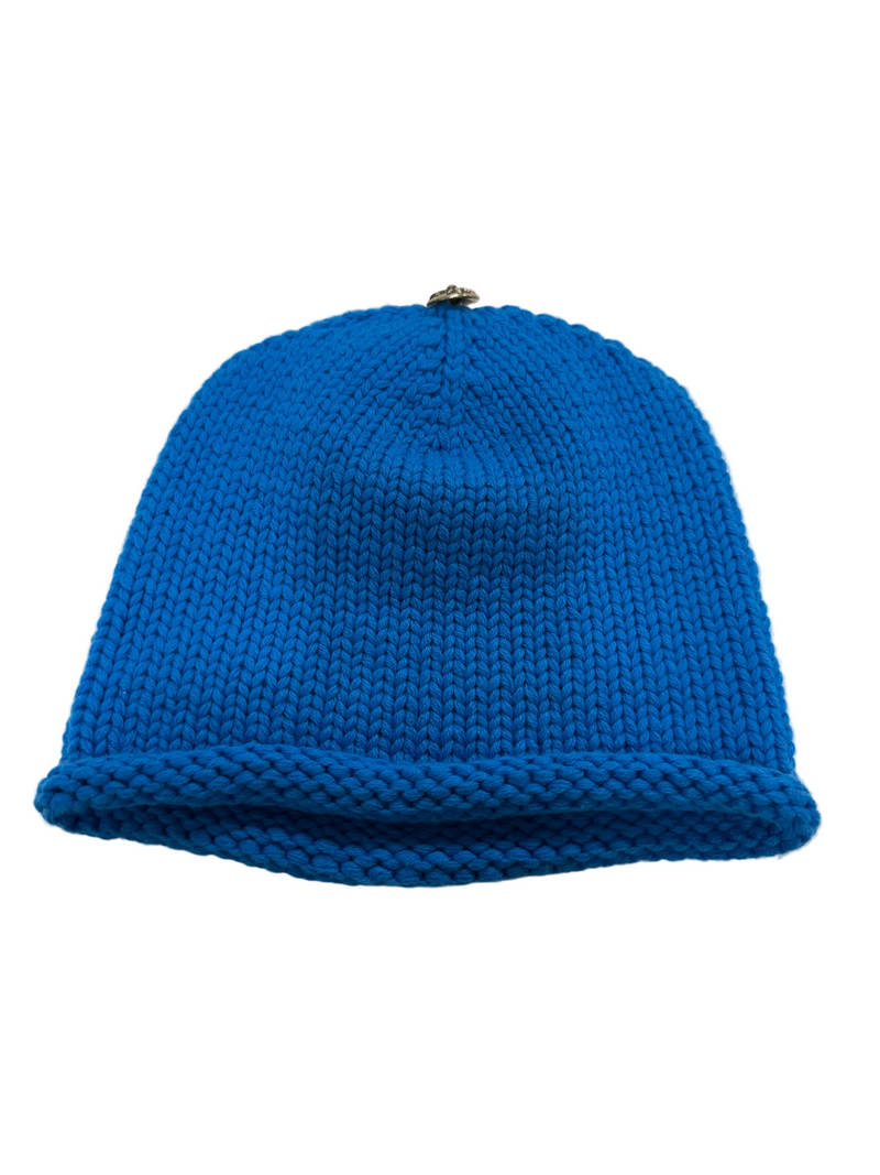 CHROME HEARTS CROSS PATCH KNIT BLUE BEANIE