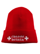 CHROME HEARTS LOGO RED BEANIE