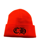 CHROME HEARTS CH EMBROIDERED LOGO ORANGE BEANIE
