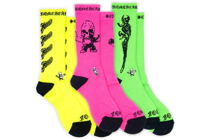 CHROME HEARTS FOTI 3-PACK CREW SOCKS