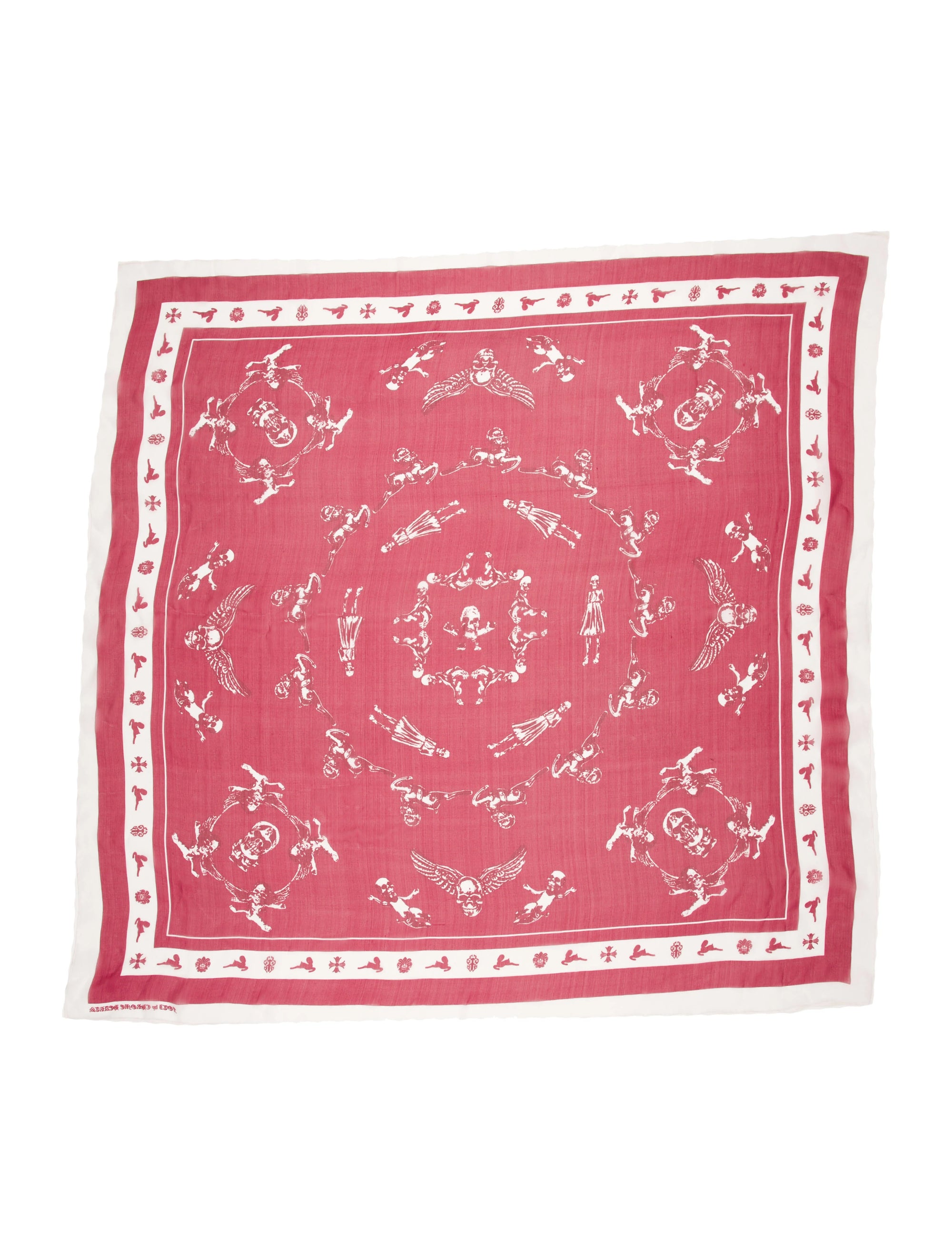 CHROME HEARTS FOTI RED SILK SCARF