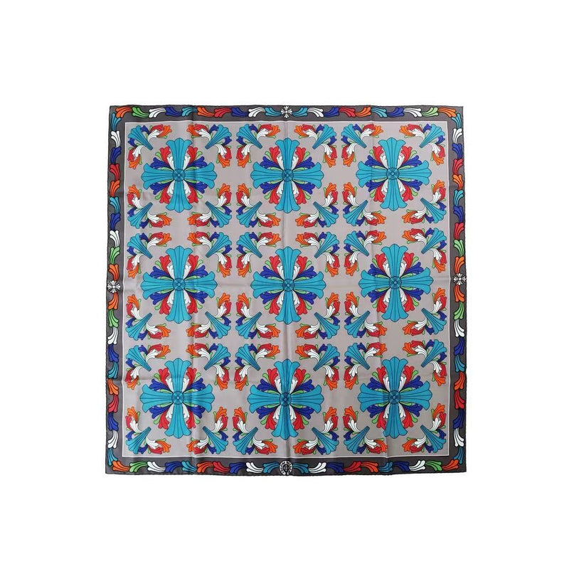 CHROME HEARTS MULTI COLOR CROSS LOGO SILK SCARF