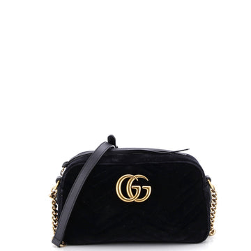 GUCCI GG MARMONT VELVET SMALL SHOULDER BAG