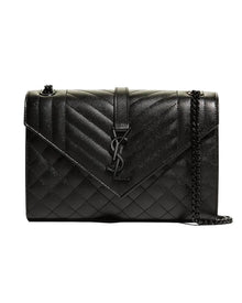 SAINT LAURENT ENVELOPE TRIQUILT MEDIUM YSL LEATHER SHOULDER BAG