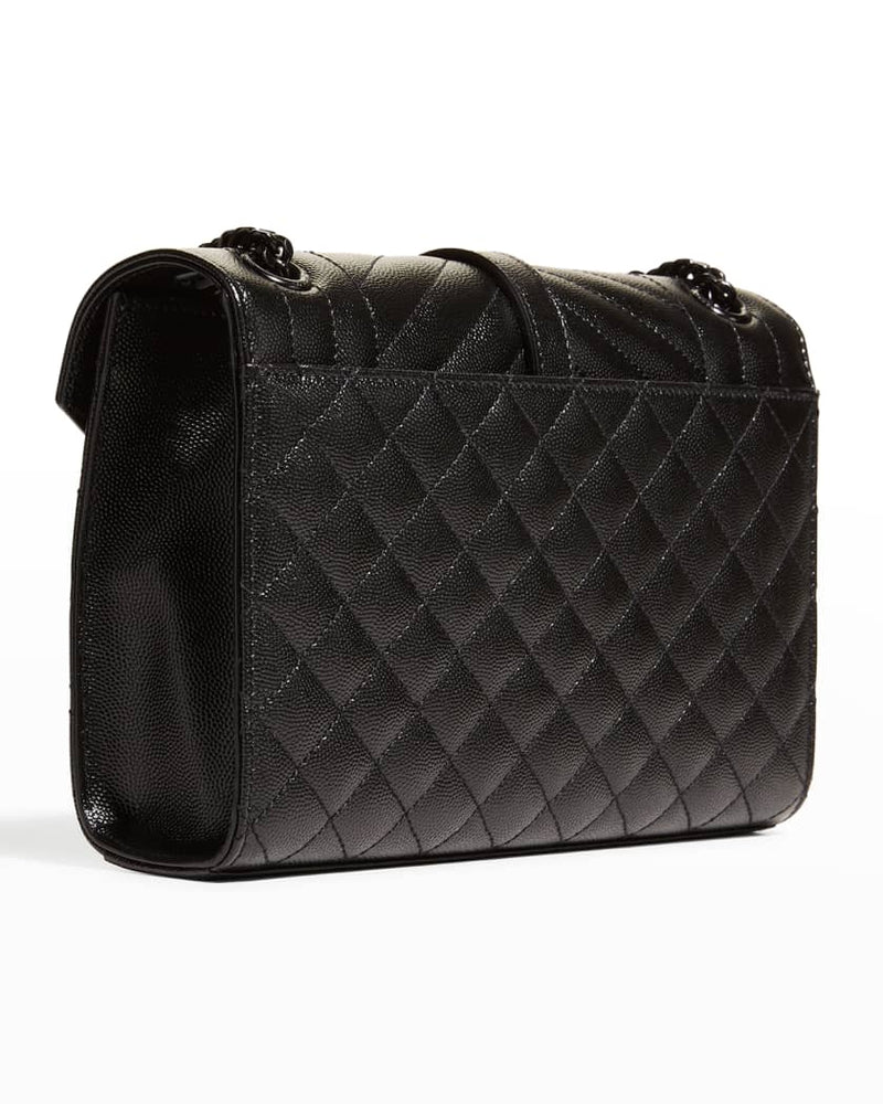 SAINT LAURENT ENVELOPE TRIQUILT MEDIUM YSL LEATHER SHOULDER BAG