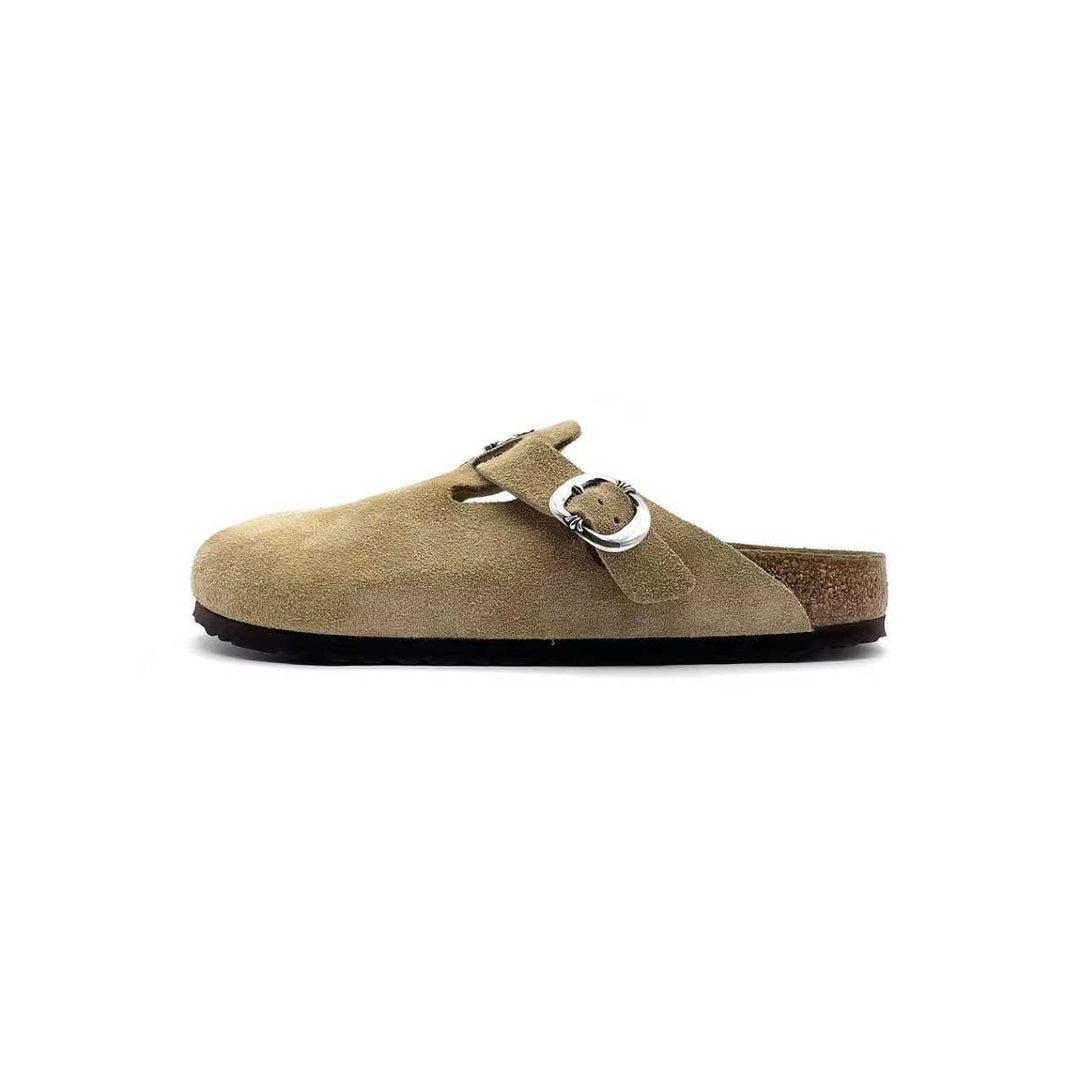 CHROME HEARTS BIRKENSTOCK BOSTON SUEDE SANDALS