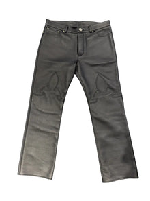 CHROME HEARTS LEATHER FLEUR KNEE PANTS