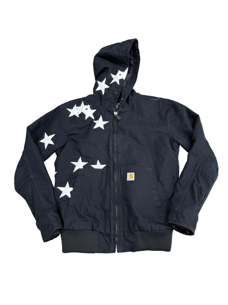 CUSTOM CARHARTT LEATHER STAR PATCH JACKET