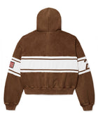 VALE FOREVER CURSIVE ZIP UP HOODIE BROWN