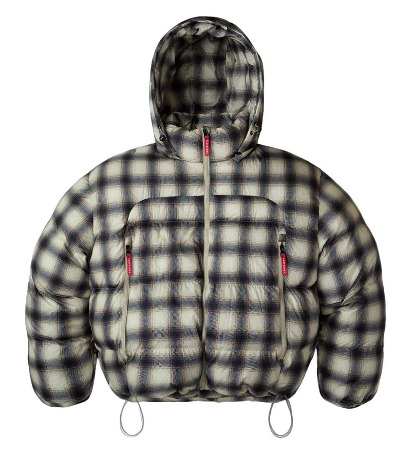 GOLD+VINTAGE GALLERY RASPBERRY HILLS PLAID PUFFER