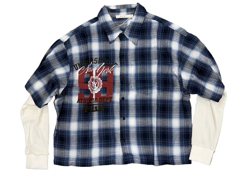 MNML LAYERED THERMAL S/S BUTTON UP SHIRT
