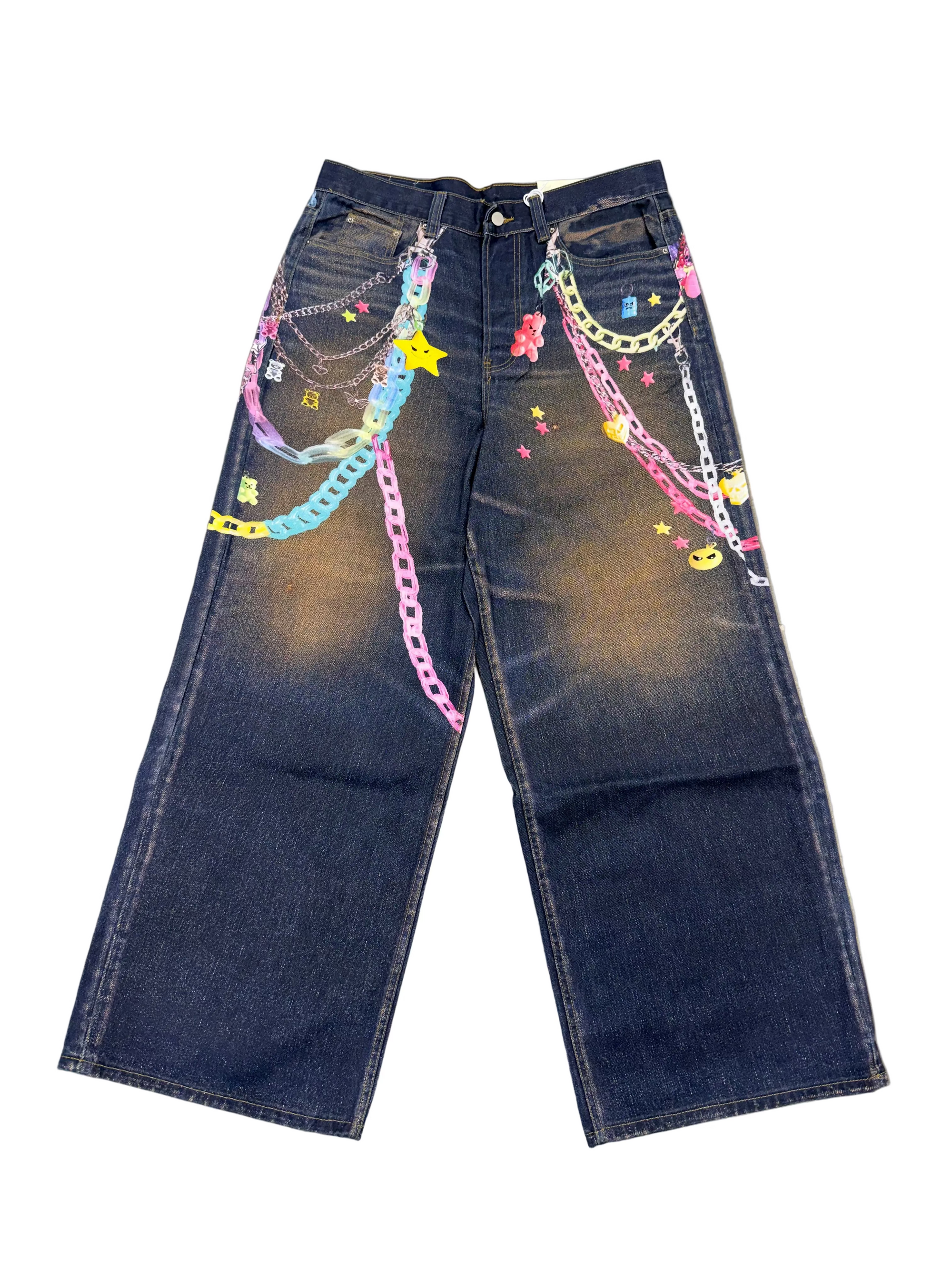 MNML RAVE CHAIN PRINTED DENIM JEANS