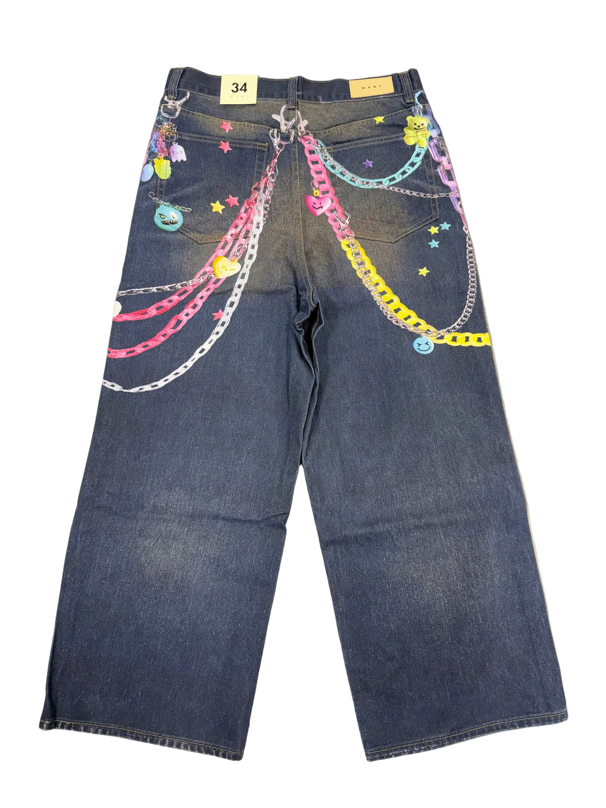 MNML RAVE CHAIN PRINTED DENIM JEANS