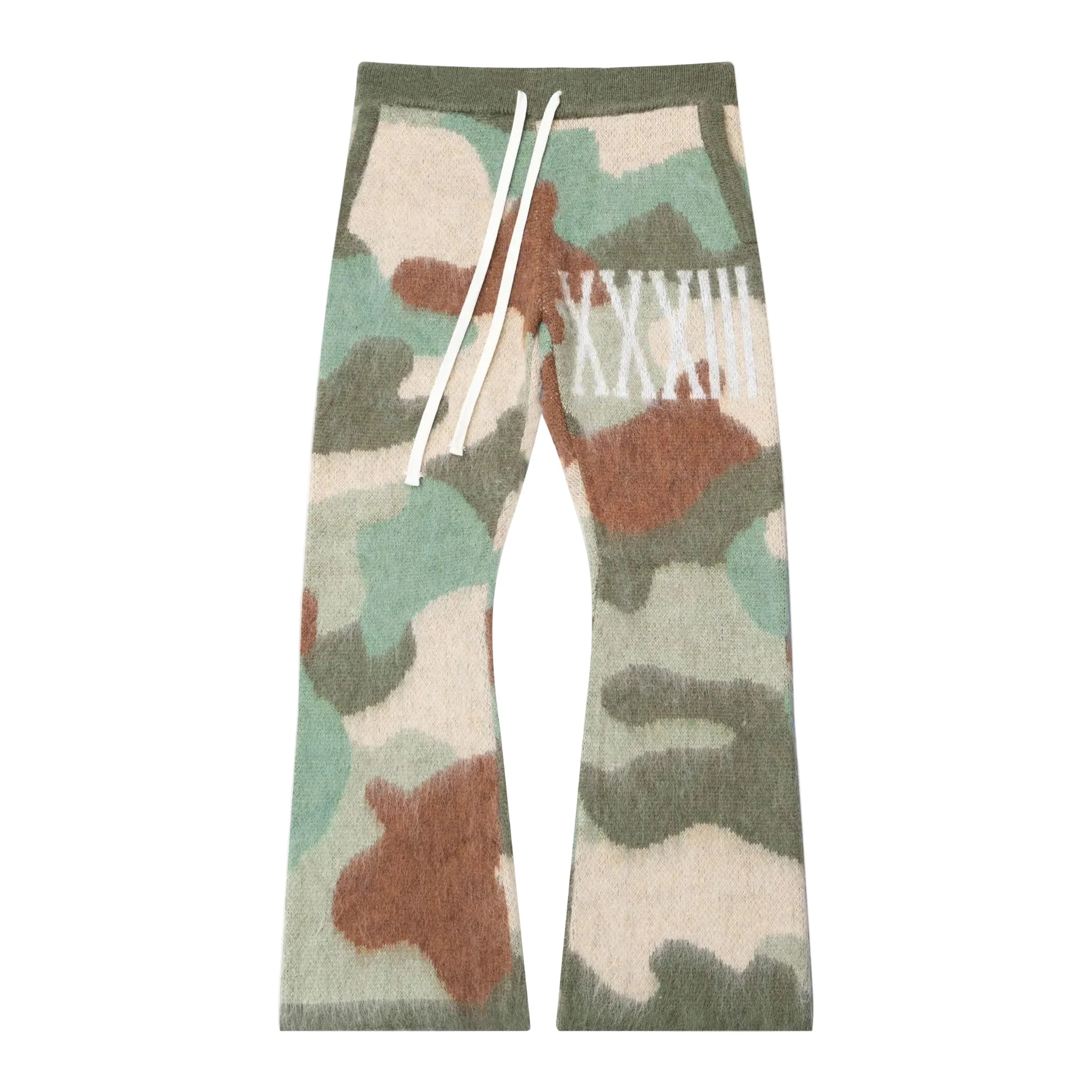N’OUBLIE PAS CAMOUFLAGE MOHAIR FLARE PANTS