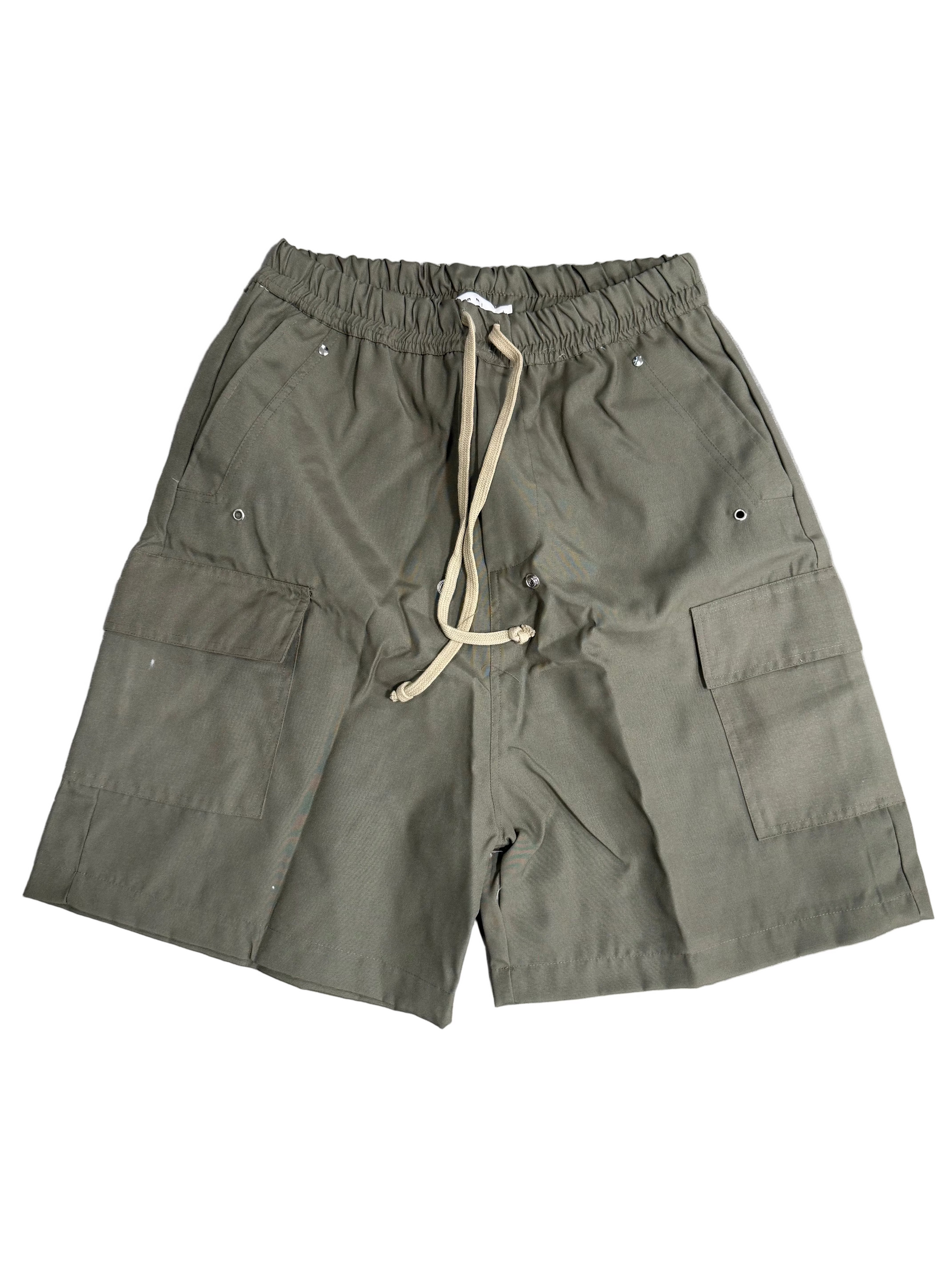 MNML RAVE OLIVE DOUBLE CARGO SHORTS