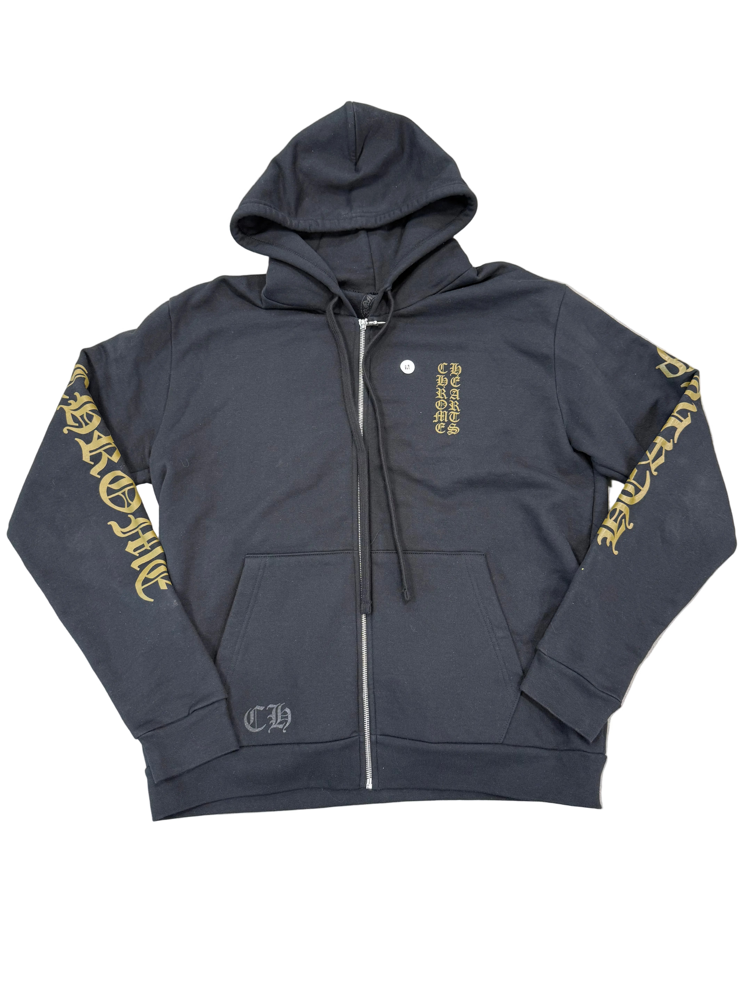 CHROME HEARTS VERTICAL LOGO ZIP UP OLIVE