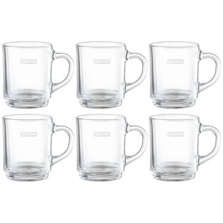 SUPREME DURALEX GLASS MUGS (6)