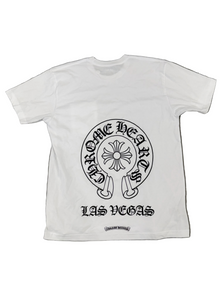 CHROME HEARTS WHITE LAS VEGAS HORSESHOE POCKET TEE
