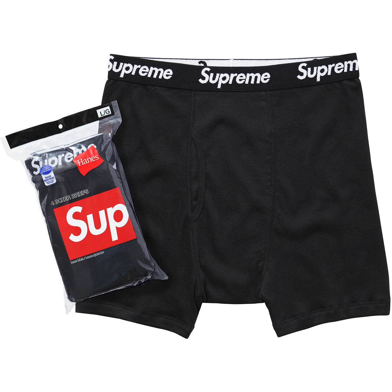 SUPREME BLACK BOXERS 4PACK