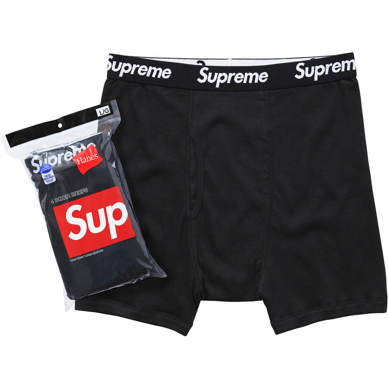 SUPREME BLACK BOXERS 4PACK