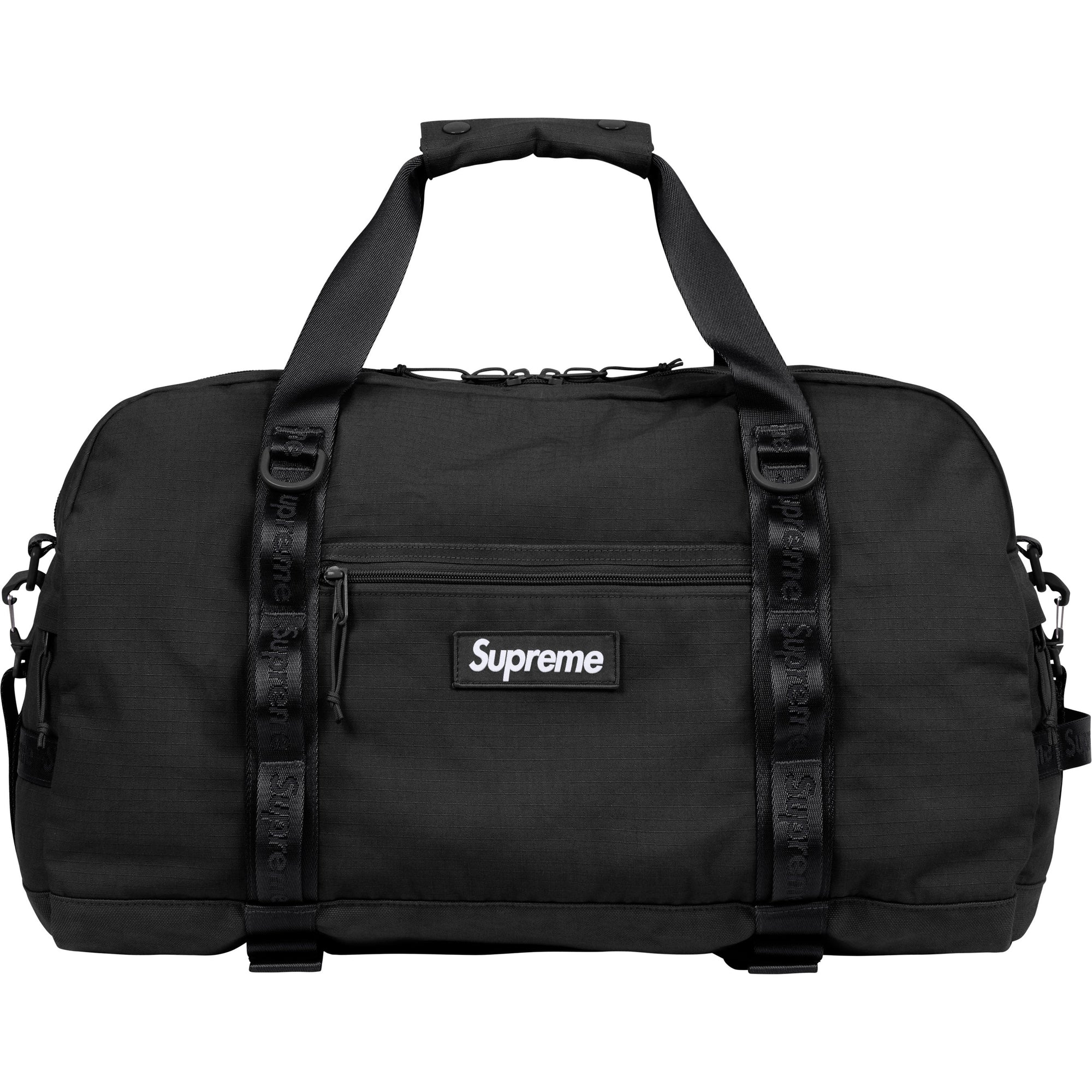 SUPREME BLACK DUFFLE BAG