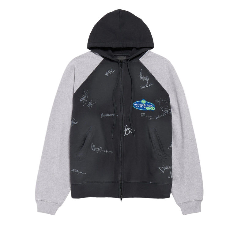 BALENCIAGA BANANA RAGLAN ZIP UP HOODIE