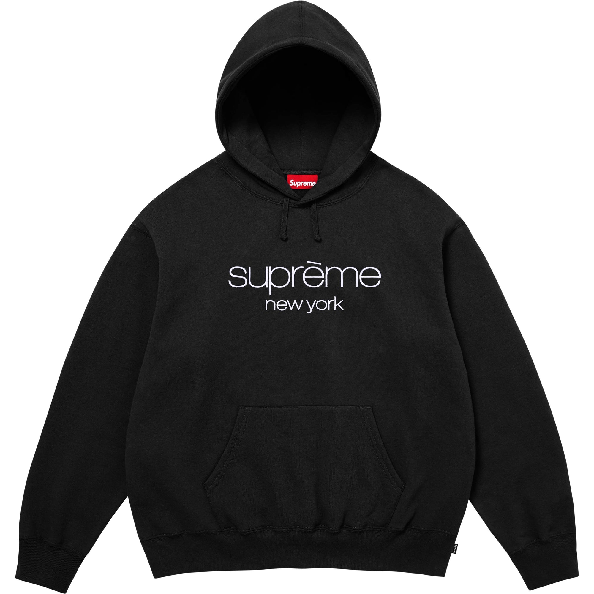 SUPREME BLACK CLASSIC LOGO HOODIE