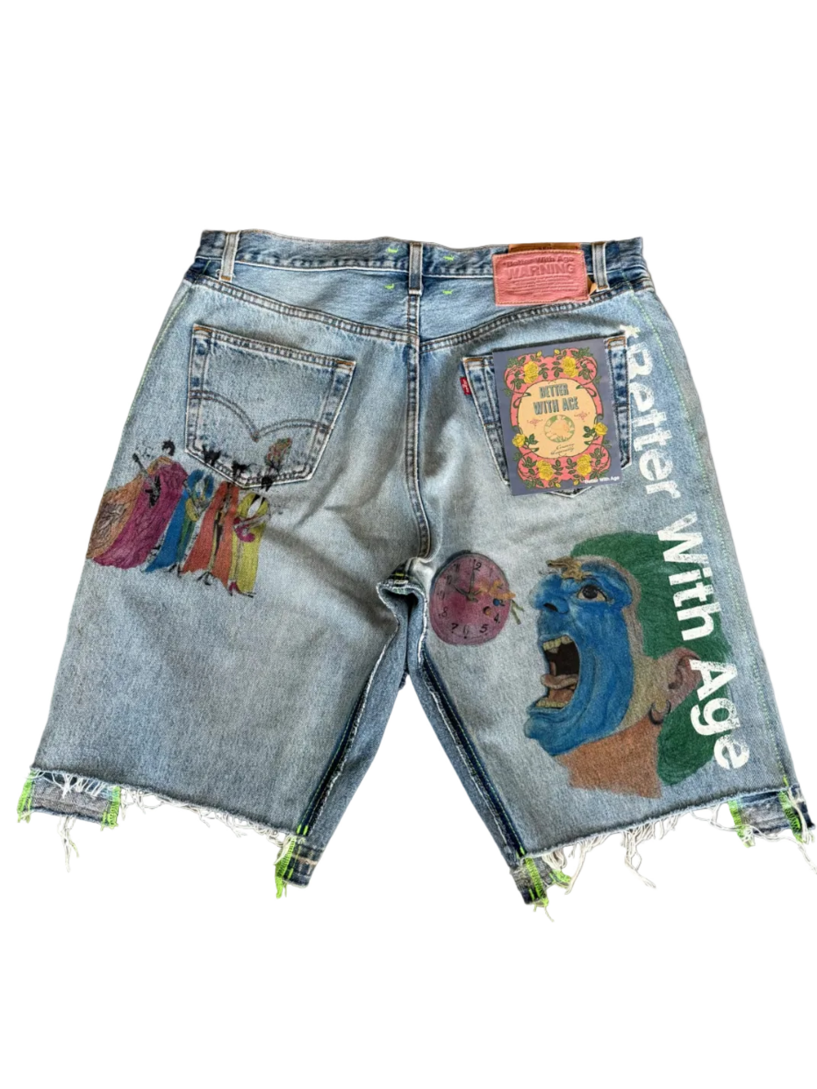 BETTER WITH AGE PAINTED JORTS