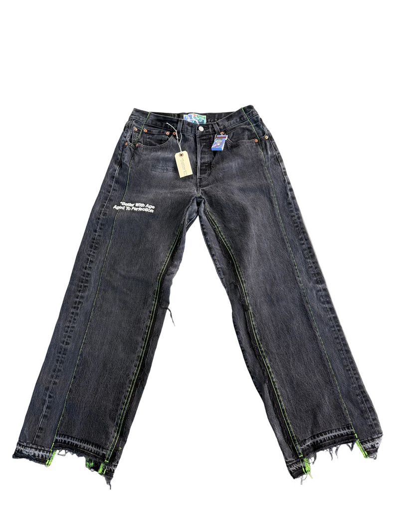 BETTER WITH AGE MONROE DENIM BLACK TROUSERS