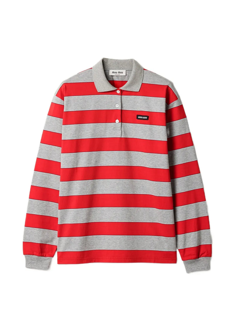 MIU MIU STRIPED POLO