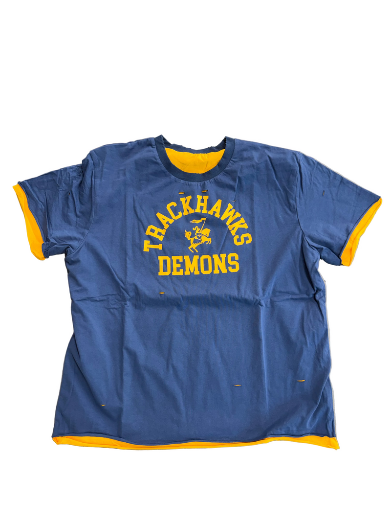 BRAVEST STUDIOS TRACKHAWKS & DEMONS BLUE TEE
