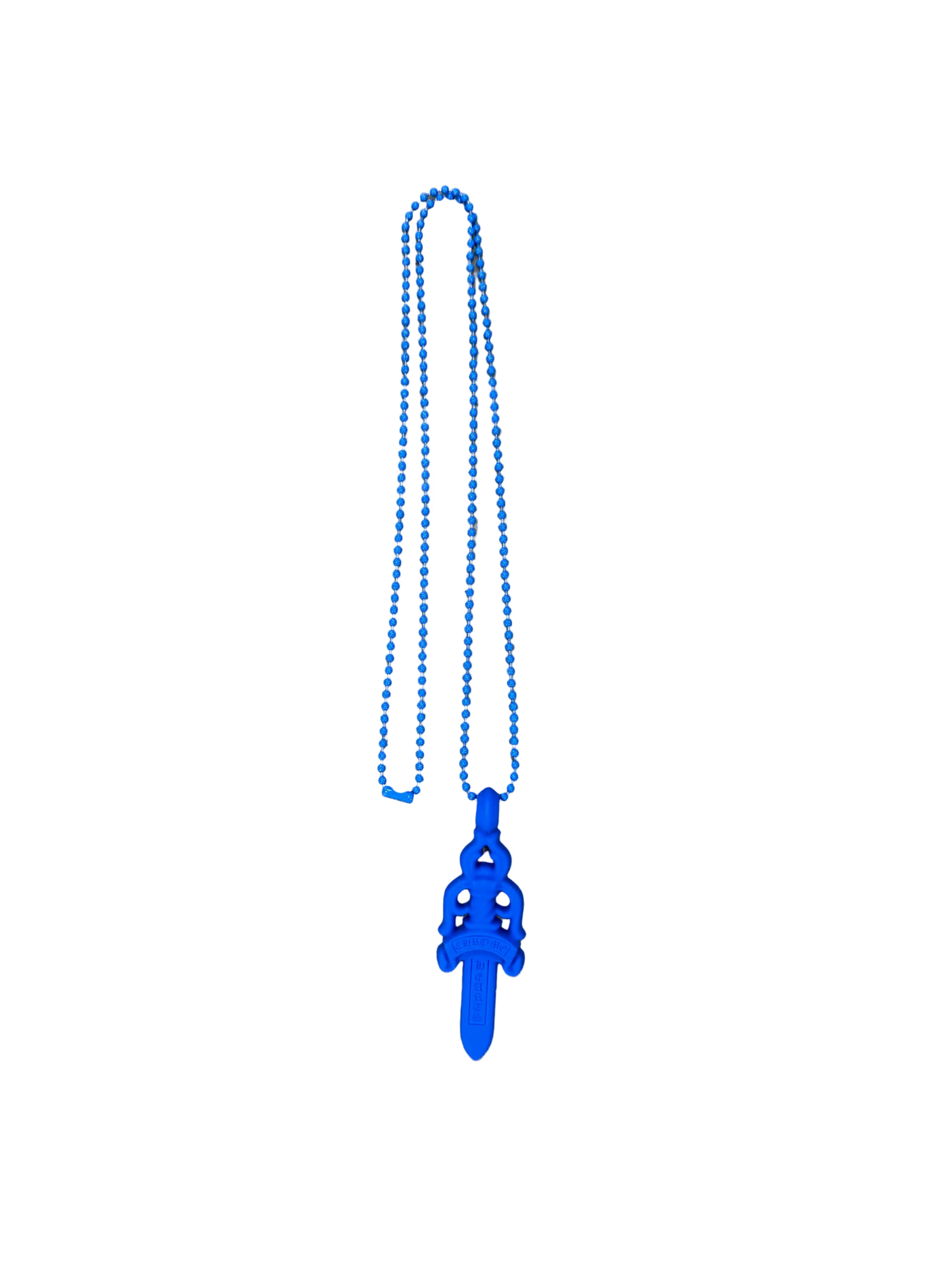CHROME HEARTS BLUE RUBBER DAGGER NECKLACE