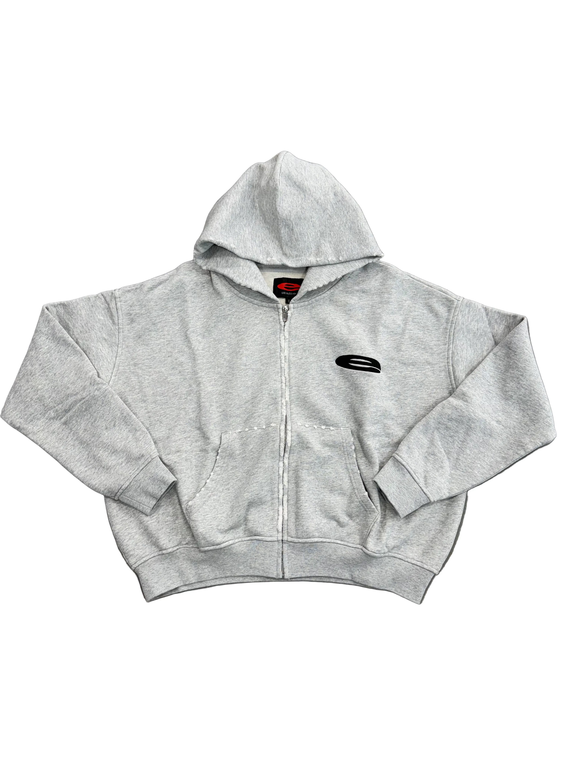 ETERNAL FLARE GREY GRIZZLY ZIP UP HOODIE