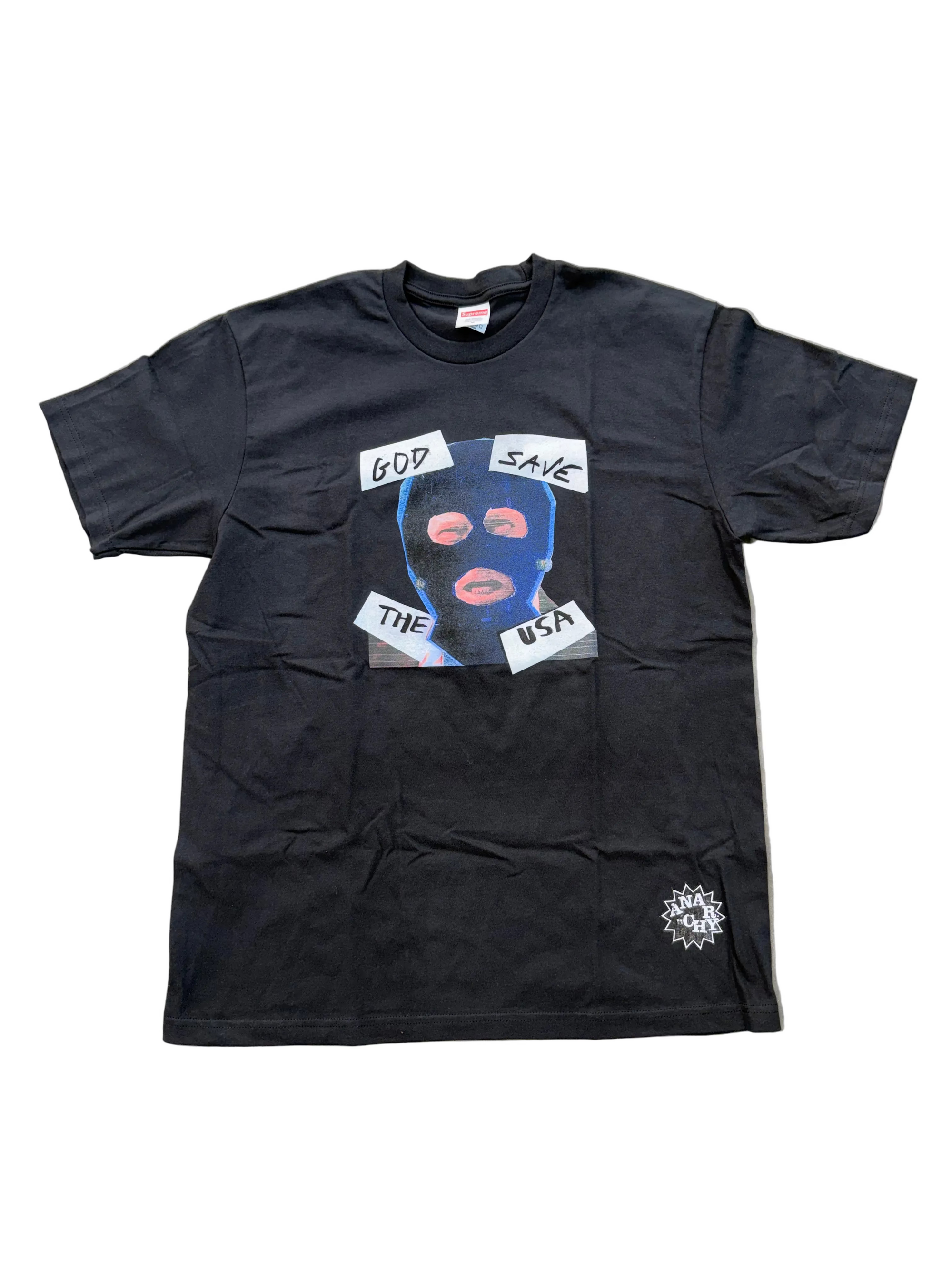 SUPREME GOD SAVE THE USA BLACK TEE
