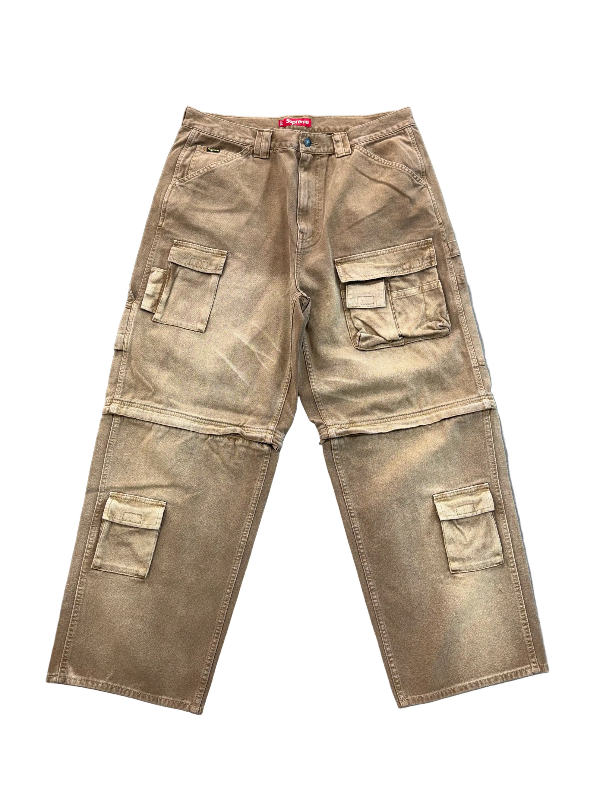 SUPREME ZIP OFF TAN UTILITY PANTS