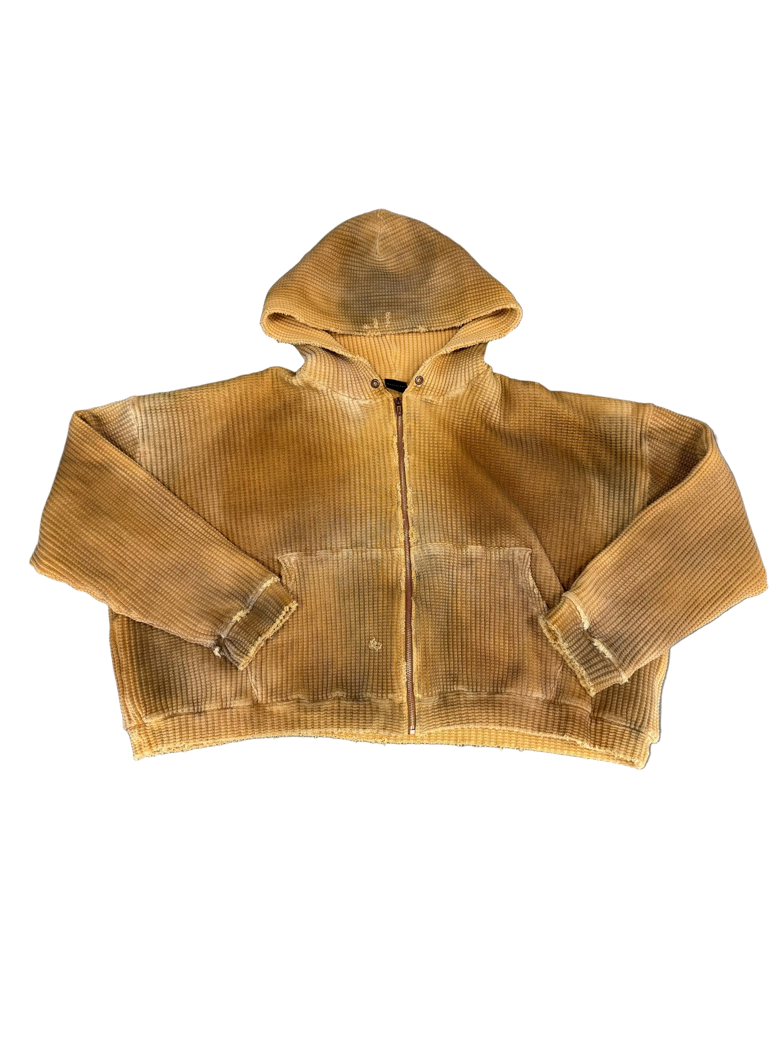GOLD+VINTAGE GALLERY RASPBERRY HILLS WAFFLE THERMAL ZIP UP