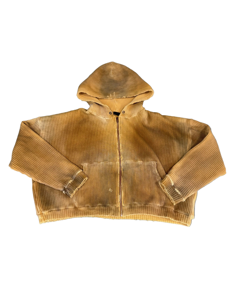 GOLD+VINTAGE GALLERY RASPBERRY HILLS WAFFLE THERMAL ZIP UP