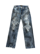 BALENCIAGA SUPER DESTROYED MUD SHOW JEANS