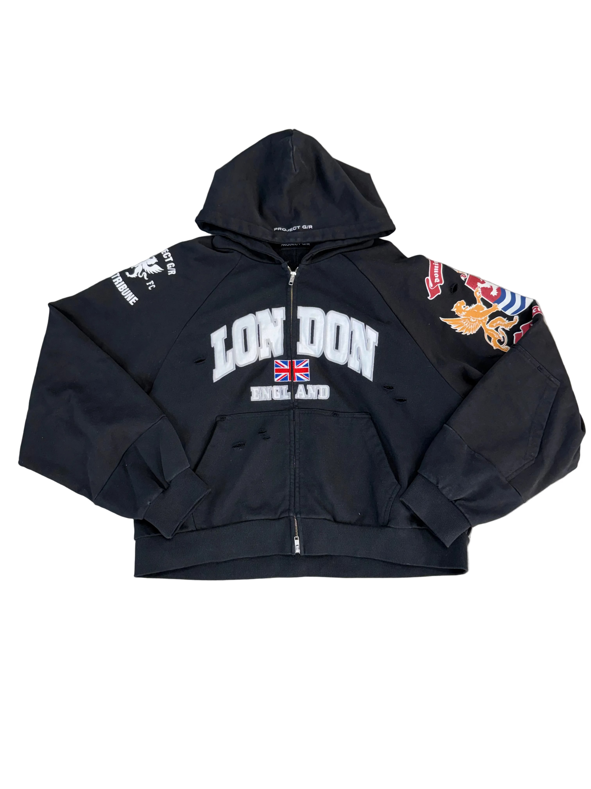 PROJECT GR RECONSTRUCTED ZIP UP HOODIE