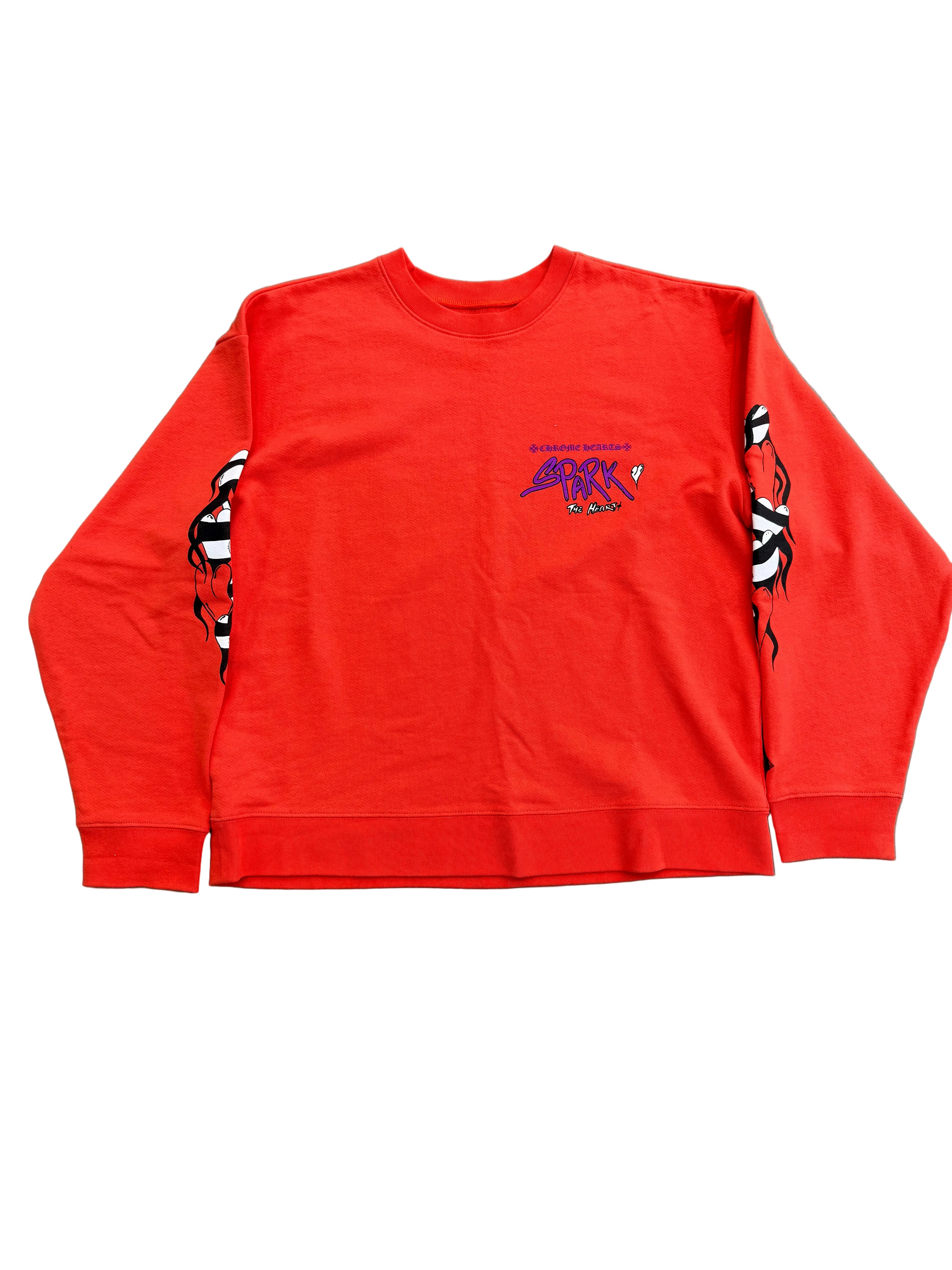 CHROME HEARTS MATTY BOY SPARK THE HEART CREWNECK SWEATSHIRT