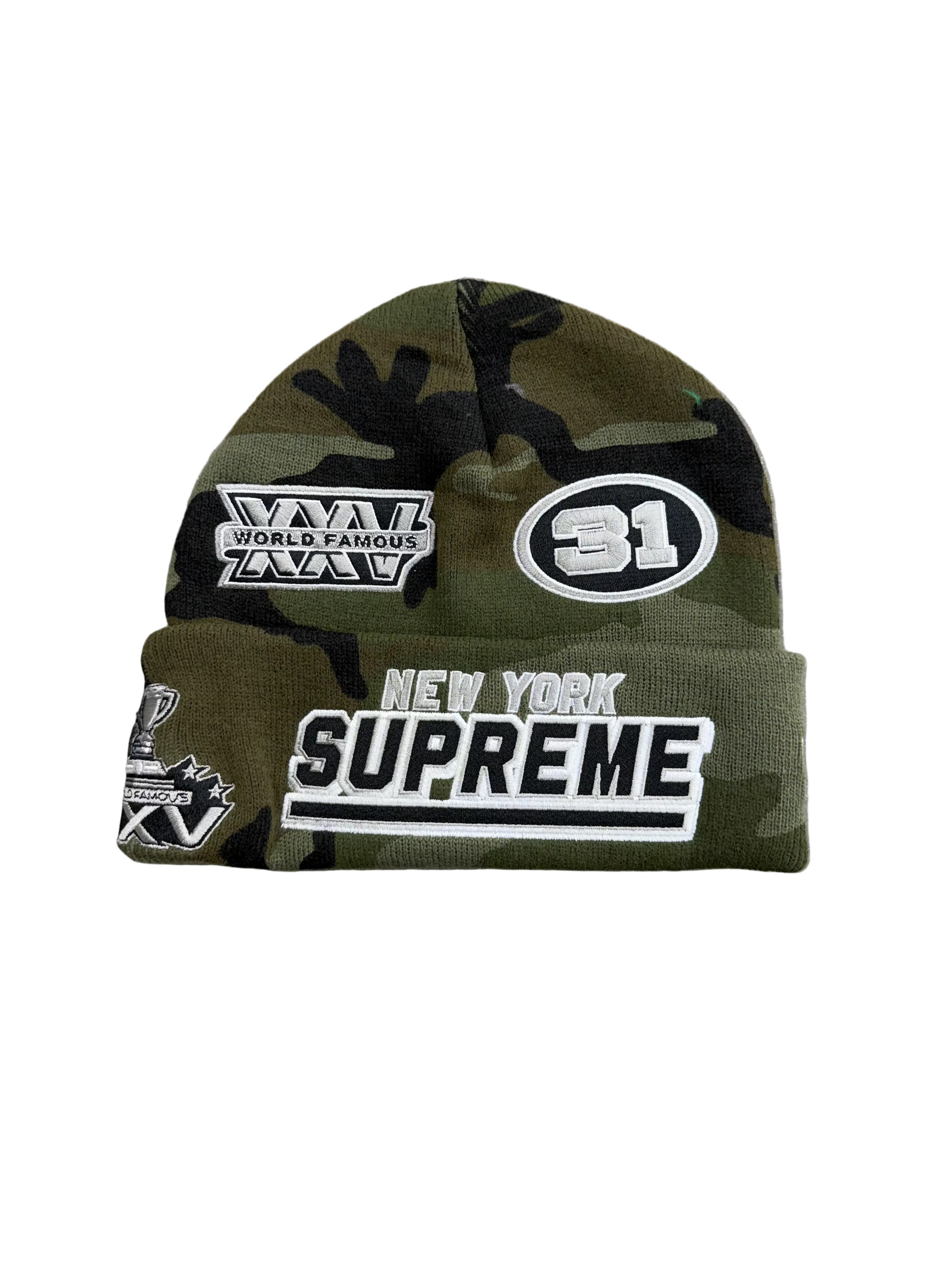 SUPREME CAMO PATCH BEANIE